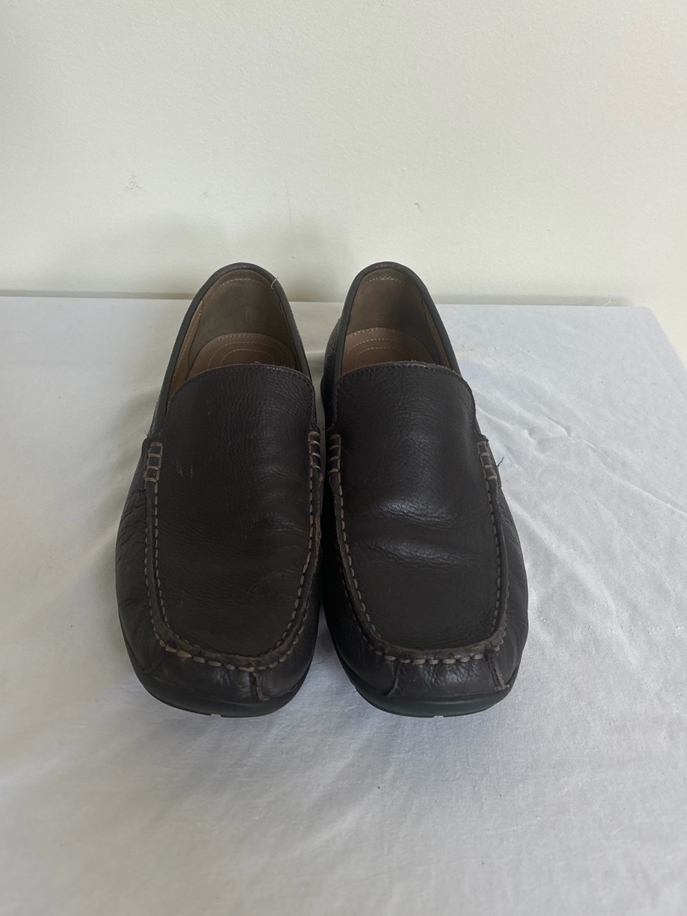 Geox Respira Leather Loafer Brown Slip Ons Mens Dress shoes sz 10